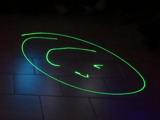 smiley laser light painting