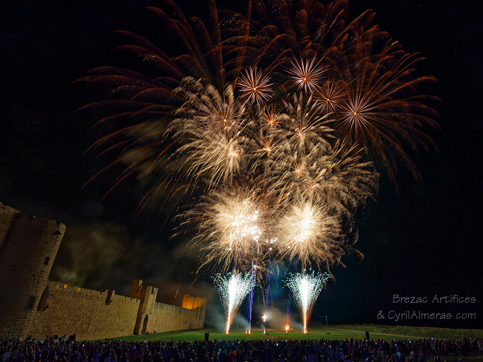 great fireworks display medieval city
