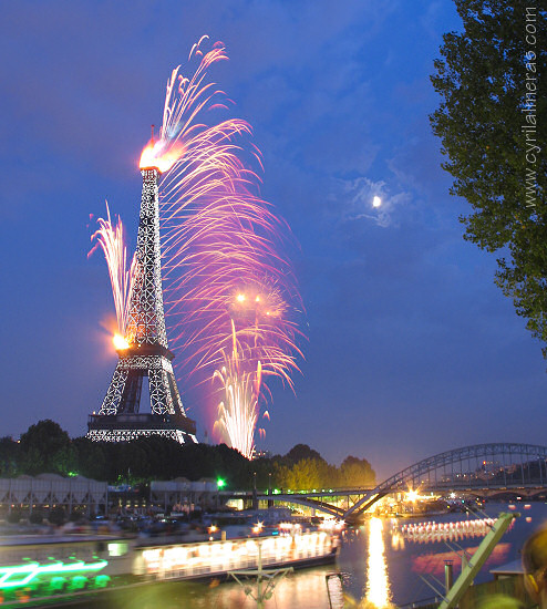 Tour Eiffel, flashes et feux