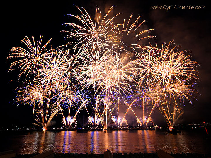 cannes 2010 fireworks festival gold blue